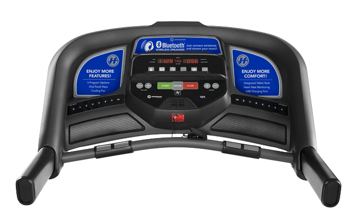 Horizon T101 treadmill console