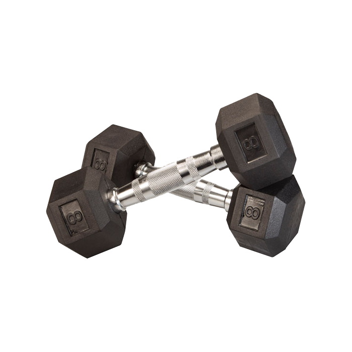 8 lb Rubber Coated Hex Dumbbell