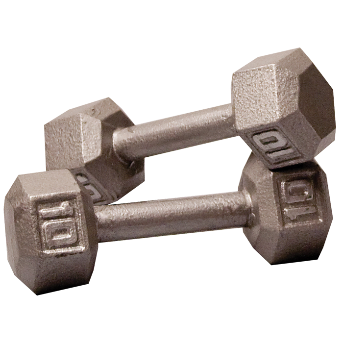 Body-Solid Cast Iron Hex Dumbbell - 10 Lb.