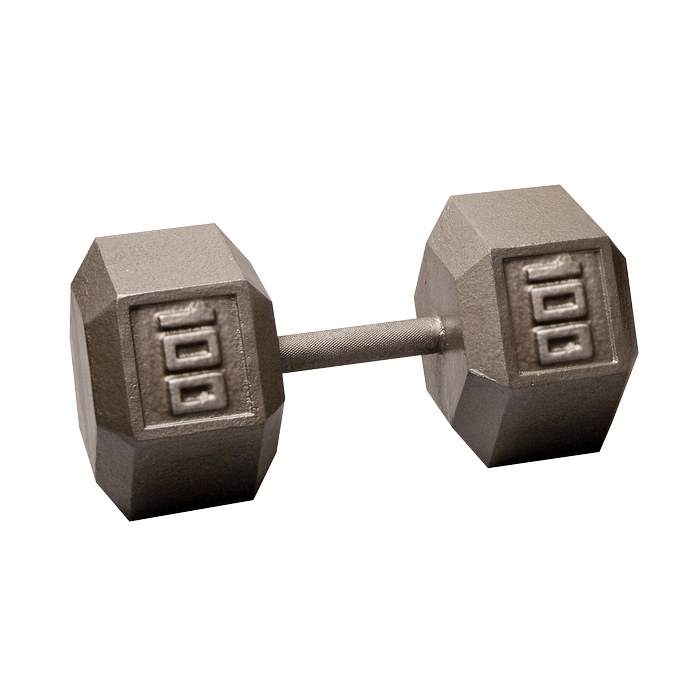 Body-Solid Cast Iron Hex Dumbbell - 100 Lb.