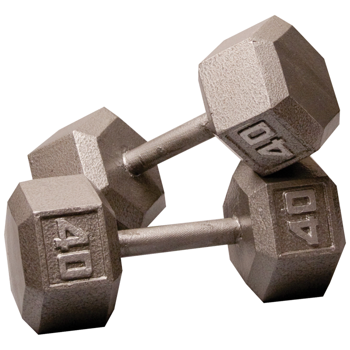 Body-Solid Cast Iron Hex Dumbbell - 40 Lb.