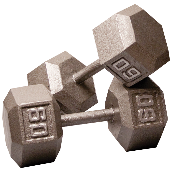 Body-Solid Cast Iron Hex Dumbbell - 60 Lb.