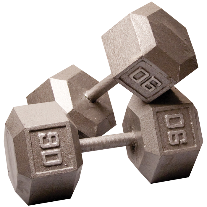 Body-Solid Cast Iron Hex Dumbbell - 90 Lb.