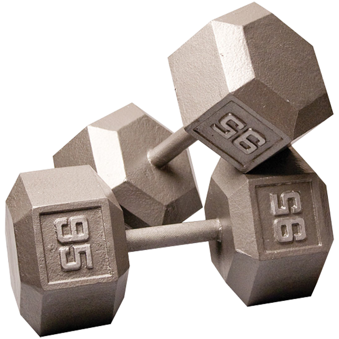 Body-Solid Cast Iron Hex Dumbbell - 95 Lb.