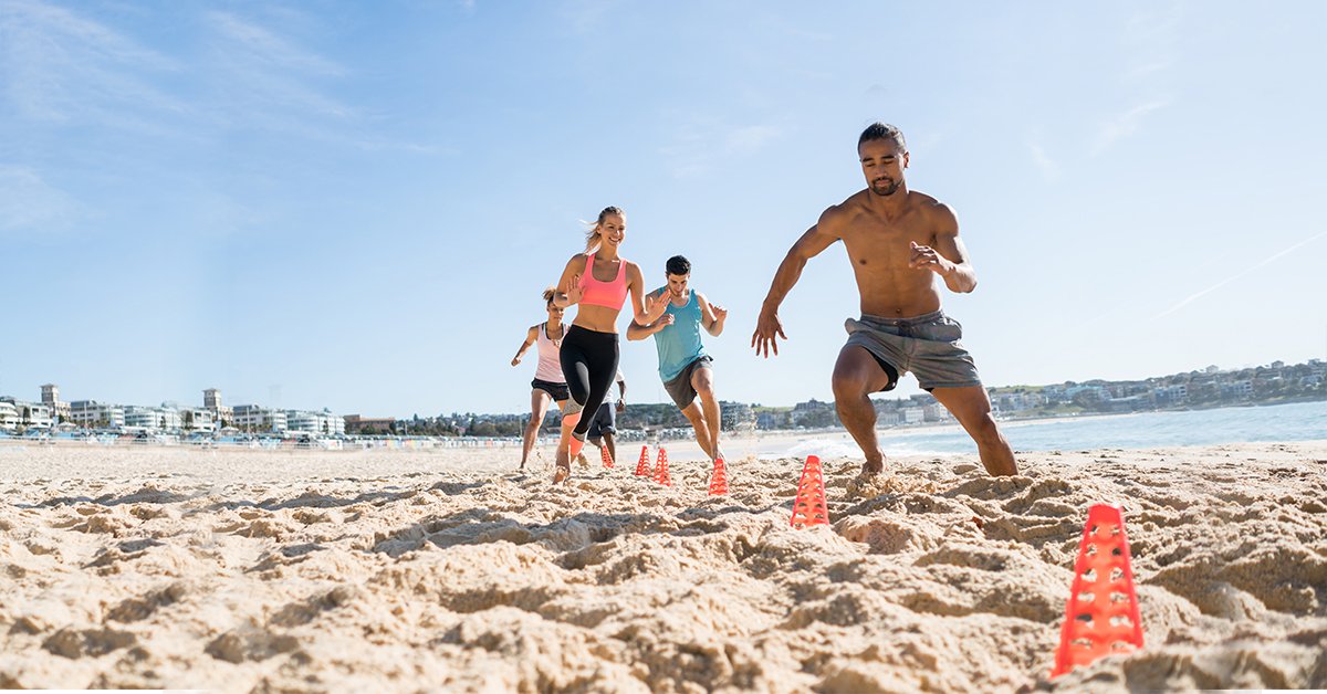 Beach Workout Fitness Circuit of Sand Exercises
